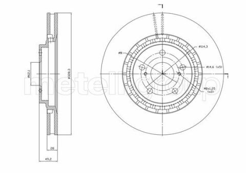 Диск тормозной (передний) Toyota Rav 4 12-/Lexus RX/NX 08- (328.3x28)