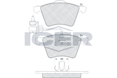 Колодки тормозные (передние) VW T4 90-04 R16 (с датчиками)
