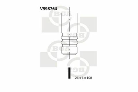 Клапан впуска. BMW 3(E46/E90)/5(E39/E60)/X3(E83) (M57/M47…) (26x6x100)