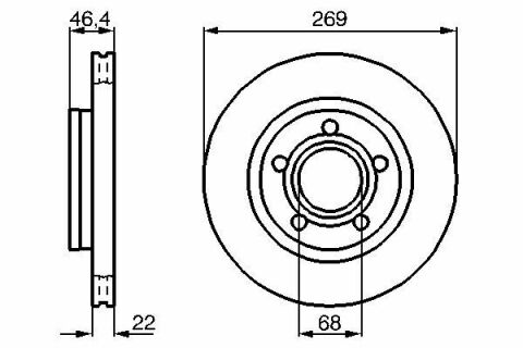 Диск тормозной (задний) Audi A8 96-02 (268.8x22) (с покрытием) (вентилированный)