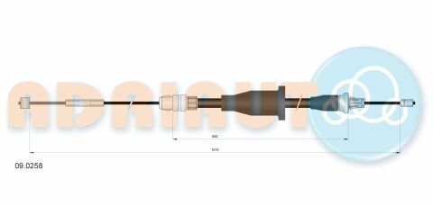 Трос ручного гальма передній CHRYSLER GRAND VOYAGER 01-08