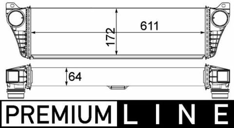 Радиатор интеркулера MB Vito (W639) 2.2CDI/3.0CDI 10-(172x611x64)
