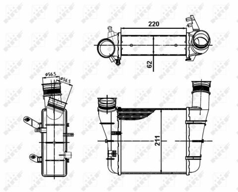 Радіатор інтеркулера Audi A4/A6 1.9/2.0D 00-09