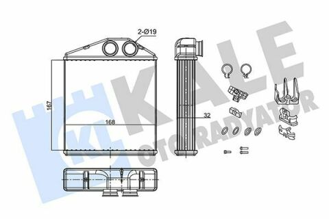 KALE OPEL Радіатор опалення Combo Tour, Corsa C