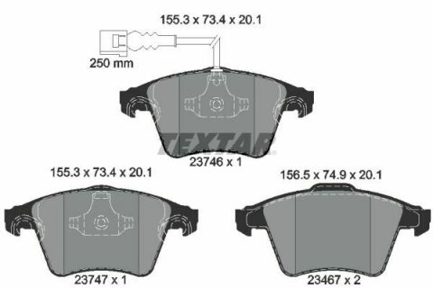 Колодки гальмівні (передні) VW Multivan/T5 03-/T6 15- (Teves) Q+ (з датчиком)