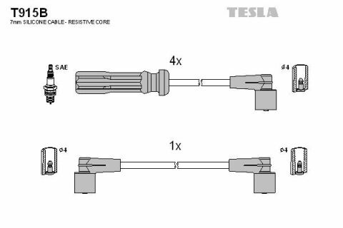 Кабель зажигания к-кт TESLA Volvo 740,940,960 85-98 2,0