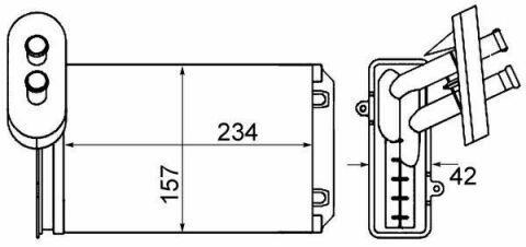 Радиатор печки VW Caddy II/Golf I-IV 1.4-1.9 TDI 95-02