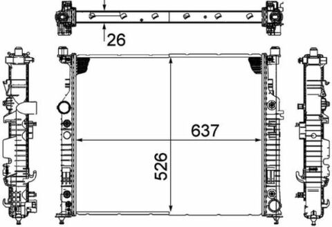 Радіатор охолодження MB ML (W164) 3.0CDI 05-/5.5i 07- (заміна на CR 1705 000S)