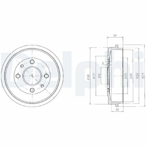 DELPHI FIAT Гальмівний барабан Punto