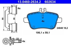 Колодки гальмівні (задні) MB CLA (X117/C117) 13-19 (TRW/Lucas) (з аксесуарами)007 420 34 20