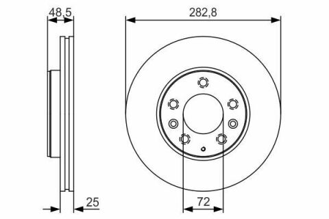 Диск тормозной (передний) Mazda 6 02-08 (282.5х25)