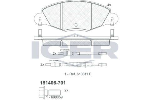 Колодки тормозные (передние) Citroen С5 01-(+датчики)