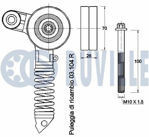 Механизм ремня corsa b/c/d, astra g/h 1.0-1.4