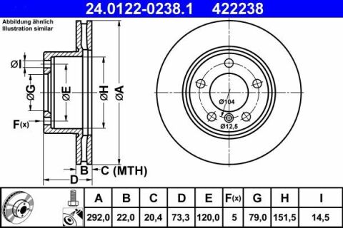 Диск гальмівний (передній) BMW 3 (E90/E91) 04-07 (292х22) (з покриттям) (вент.)