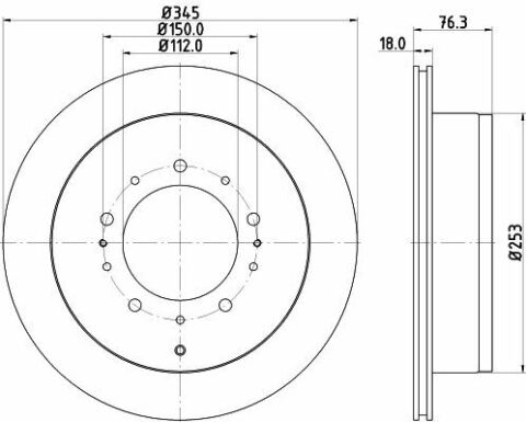 HELLA TOYOTA Диск тормозной задн.Land Cruiser 200,Sequoia,Tundra,Lexus LX 06-