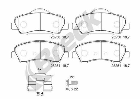 Колодки гальмівні (передні) Citroen C4/Peugeot 308 II/SW 13- (Mando) Колодки гальмівні (передні) Citroen C4/Peugeot 308 II/SW 13- (Mando)