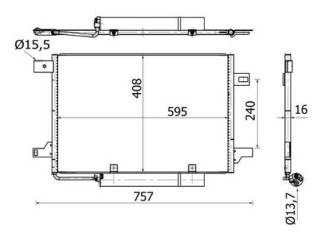 Радіатор кондиціонера MB A-class (W169)/B-class (W245) 1.5-2.0LPG 04-12