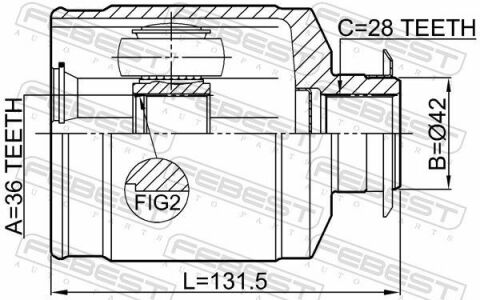 ШРКШ (ШРУС) внутренний 36x42x28 HYUNDAI SANTA 09-13