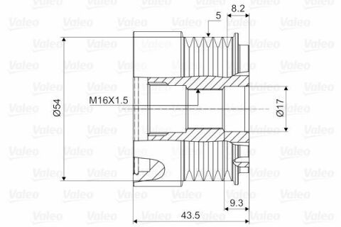 Шків генератора Opel Combo 01-/Astra G/Vectra C 1.4-2.2 98-