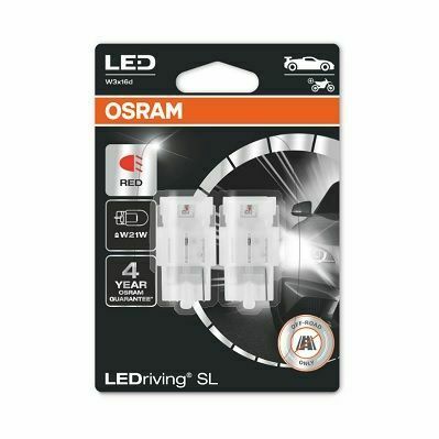 Автомобильная лампа OSRAM LED 2 шт.  W21W W3x16d 12V 1,4W красный