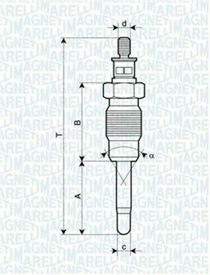 MAGNETI MARELLI Свічка розжарювання Renault Clio,Megane 1.9D