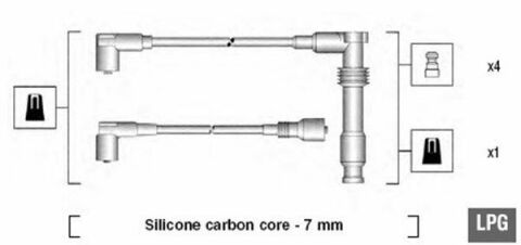 MAGNETI MARELLI Комплект высоковольтных проводов OPEL CALIBRA/KADETT/VECTRA 2,0 88- [941125290681]