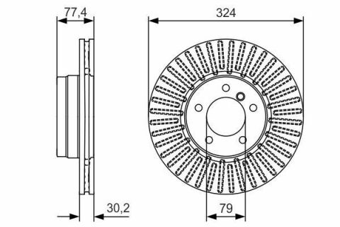 Диск тормозной (передний) BMW 5 (E60/E61)/6 (E63) 03- (324x30)