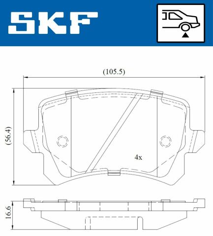 гальмівні колодки задні.audi a6 03-golf v,caddy, touran skoda octavia