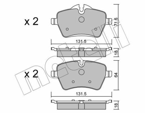 Колодки тормозные (передние) Mini (R50/R53/R52/R56/R57/R58/R59) 01-16