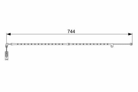 Датчик износа тормозных колодок (передних) BMW X3 (E83) 3.0sd 06-08 (L=744mm)
