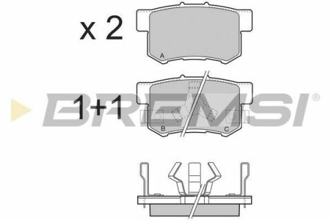 Гальмівні колодки зад. Honda Accord VIII/CR-V 01-06 08-(akebono)