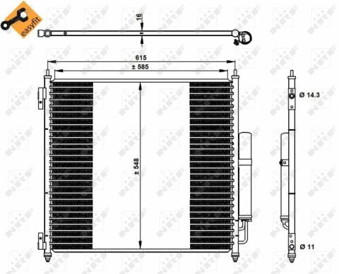 Радіатор кондиціонера (з осушувачем) Land Rover Defender/Discovery/Range 3.0-5.0 12-