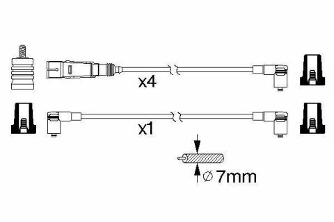 Провода зажигания VW T4 1.8i 90-92 (к-кт)