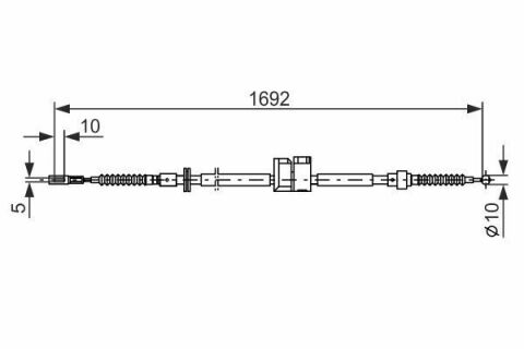 Трос ручного тормозной (левый) AUDI 100/A6/Quattro/V8 88 -94,