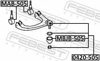 Опора шаровая (передняя/сверху) MITSUBISHI Galant 92-04