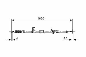 Трос ручного гальма 1615/1470 мм S40 00- VOLVO