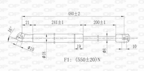 Газова пружина, багажник/кузов