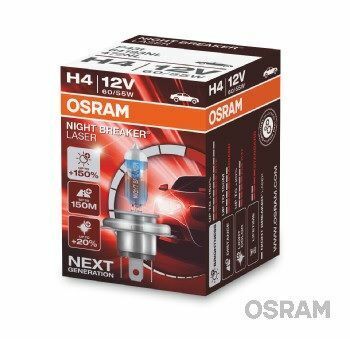 Лампа галогенная H4 12V 60/55W OSRAM Night Breaker Laser +150%