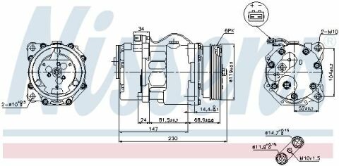 Компресор SEAT ALHAMBRA(96-)1.8 T(+)[OE 7M0820803M]