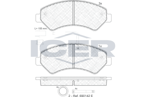 Колодки тормозные (передние) Citroen Jumper/Fiat Ducato/Peugeot Boxer 06-R16 (+датчик)