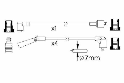 Провід запалювання Mitsubishi L300 (II/III) 1.6-2.4 80-04 (к-кт)