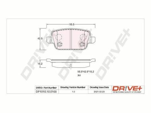 DP1010.10.0168 Drive+ - Гальмівні колодки до дисків