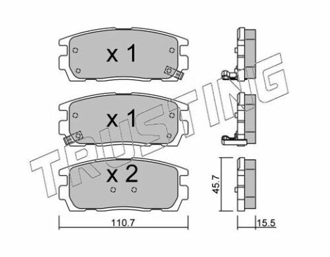 Комплект гальмівних накладок, дискове гальмо Комплект гальмівних накладок, дискове гальмо