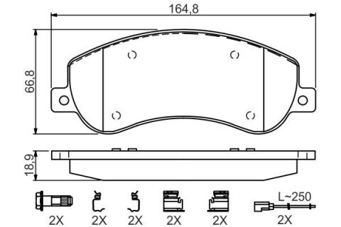 Тормозные колодки (передние) Ford Transit 06-14/VW Amarok 10- (с датчиками)