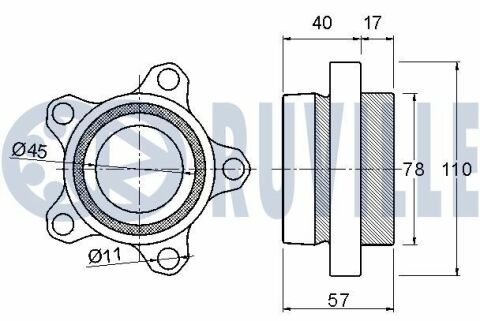 RUVILLE FORD Підшипник передньої маточини Transit 06-.