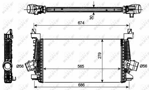 Радиатор интеркулера Opel AstraJ/Cascada 1.3CDTI/1.4LPG/1.6/1.7CDTI 09-