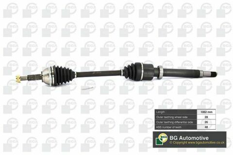 Полуось Ford Transit 00-06 2.0-2.4d (28/26) 1062mm Пр.