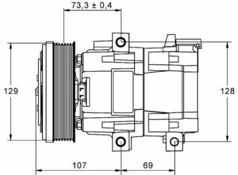 Компресор кондиціонера Ford Transit 2.4D/3.2D 00-14