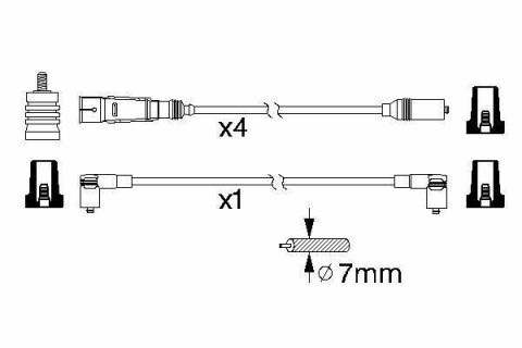 Проводи запалювання VW Caddy II 1.6 95-00 (к-кт)