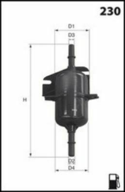 Фильтр топливный 1.6MPI 16V,1.4MPI 8V,1.4MPI 16V,1.2MPI 8V,1.0MPI 8V,1.2MPI 16V FIAT Siena 97-16, Palio 96-20, Seicento 98-10